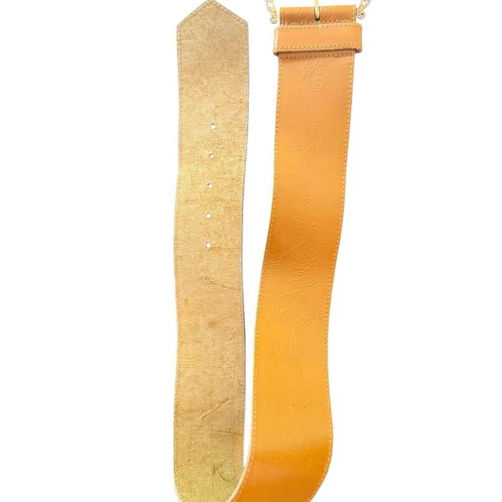 Statement belt by Axcess made in Italy genuine leather Western esque - Picture 6 of 9
